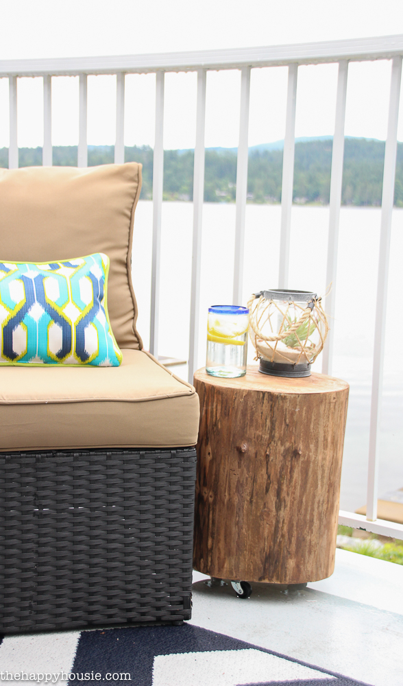 DIY Rolling Stump Outdoor Side Table or Stool tutorial at the happy housie-11