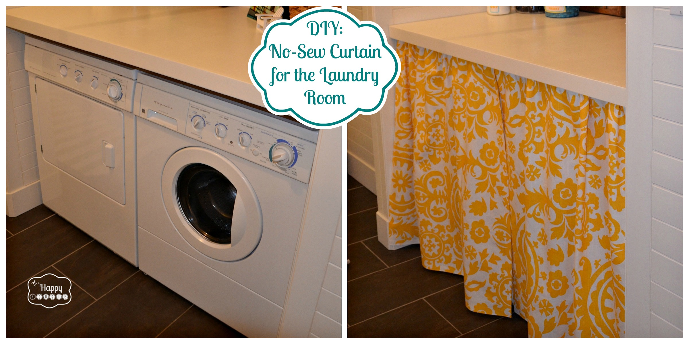 Diy A No Sew Curtain In The Laundry Room The Happy Housie