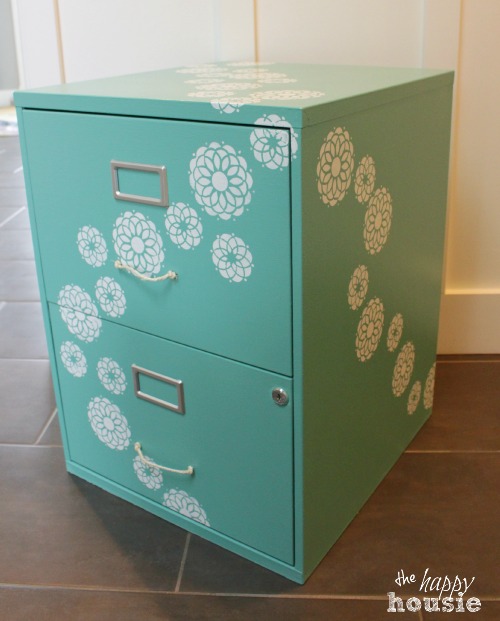 one bliss - fully flowered chalk painted stencilled filing cabinet