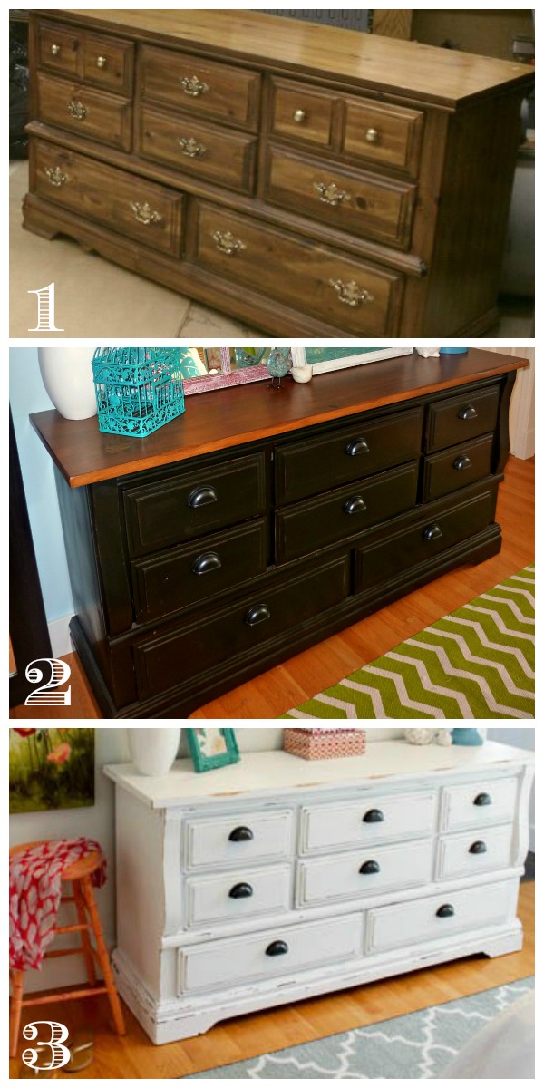 White Dresser With Brown Top Quality, White Dresser With Dark Brown Top