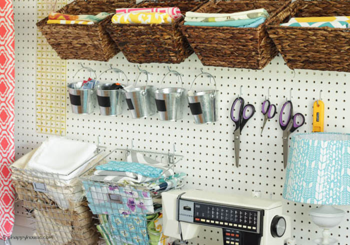 How to Install a Giant Pegboard perfect storage idea for a craft room at thehappyhousie.com-12
