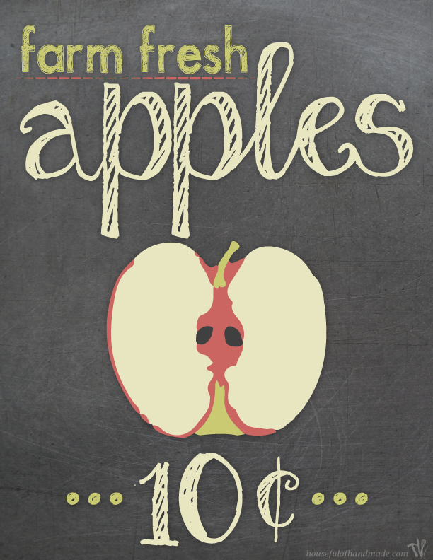 Farm fresh apples printable.