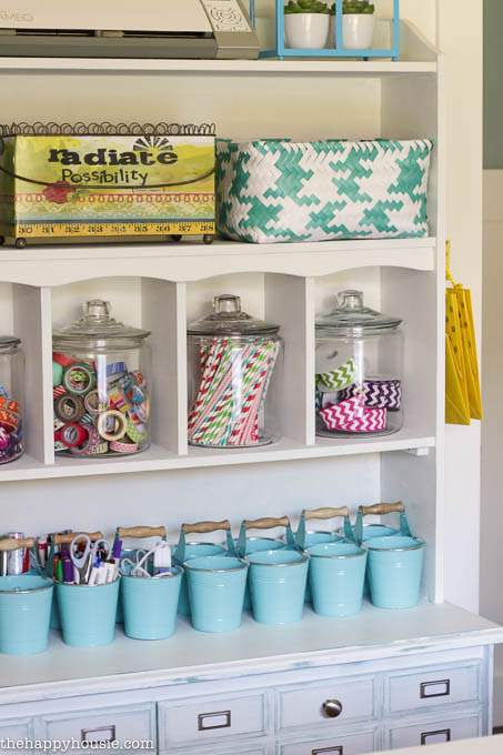 Colourful Cheery Craft Room Tour at thehappyhousie.com-12