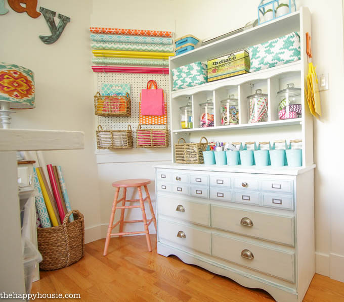 Colourful Cheery Craft Room Tour at thehappyhousie.com-19