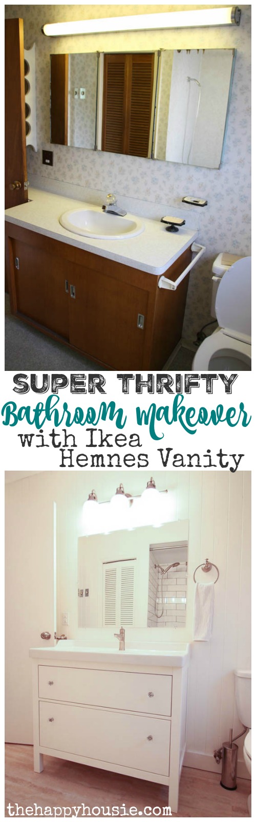 Thrifty Bathroom Makeover With An Ikea Hemnes Vanity The Happy