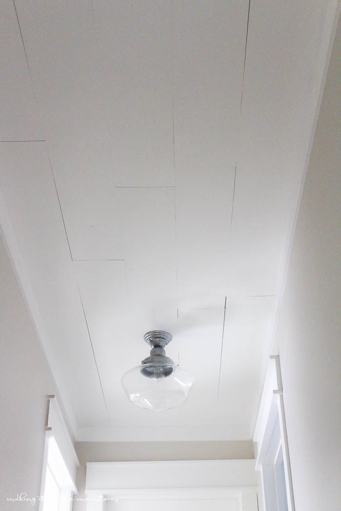 farmhouse planked ceiling