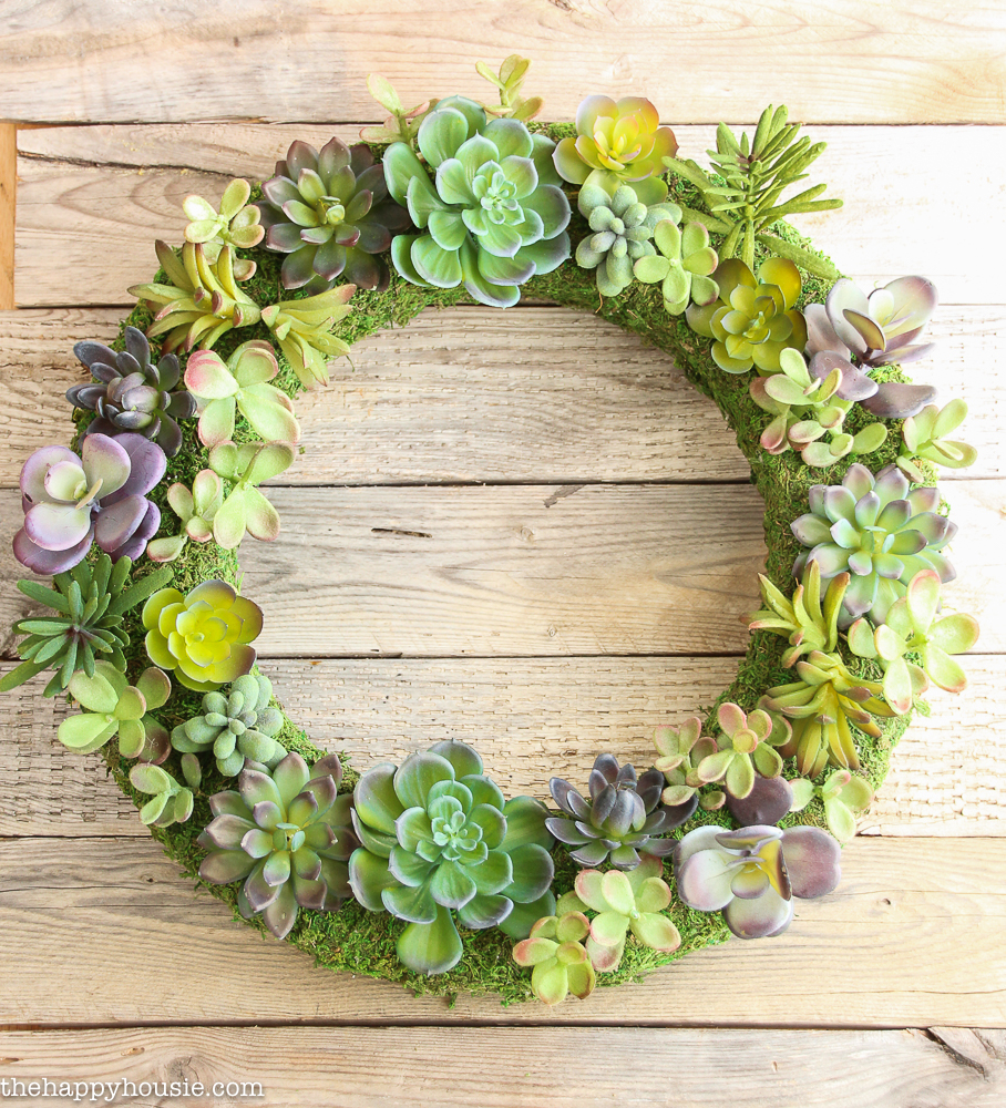 Pottery Barn Knock off Faux Succulent Wreath