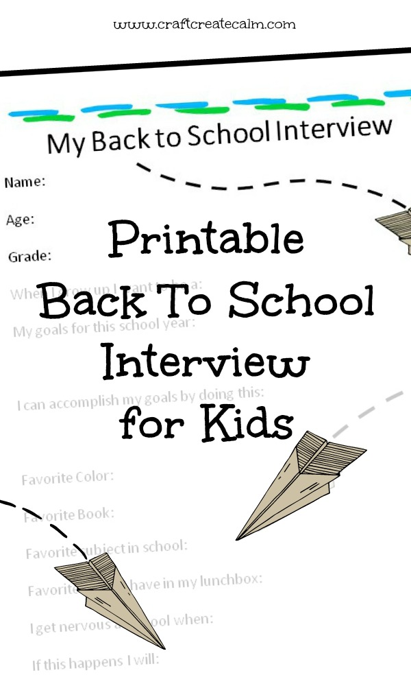 Featured at Work it Wednesday Free Back to School Printable Interview