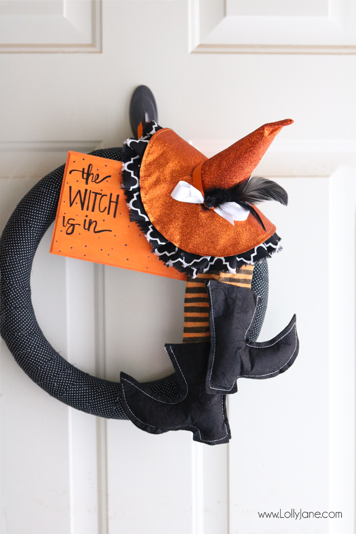 diy-fabric-wrapped-witch-sign-hat-wreath-polka-dot