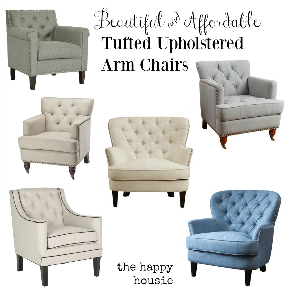 Fridays Finds Beautiful Affordable Tufted Upholstered Arm Chairs The Happy Housie