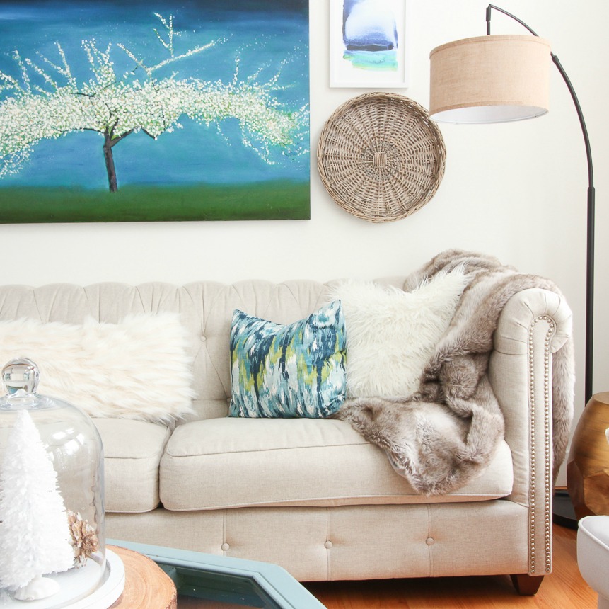 Friday S Finds Swing Arm Floor Lamps And Our Winter Living Room The Happy Housie