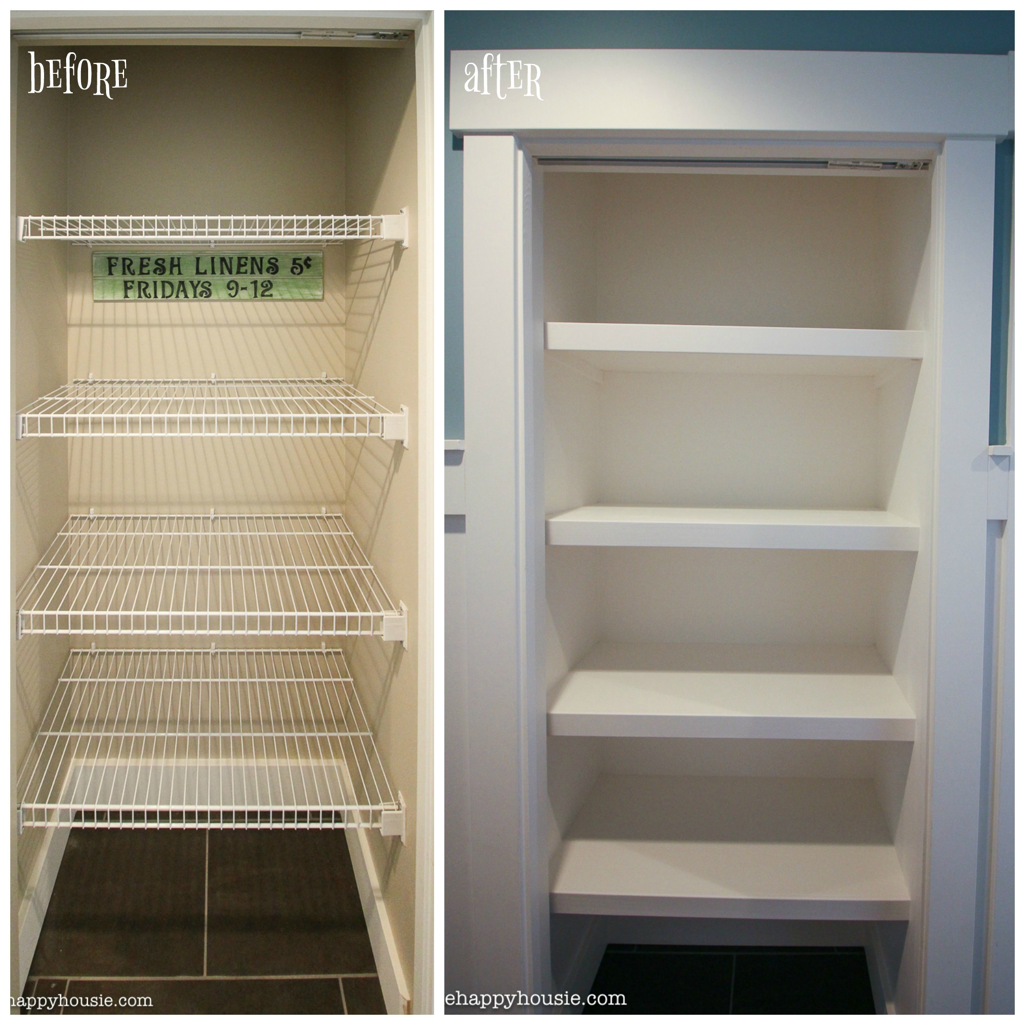 How To Replace Wire Shelves With Diy, Hall Closet Shelving