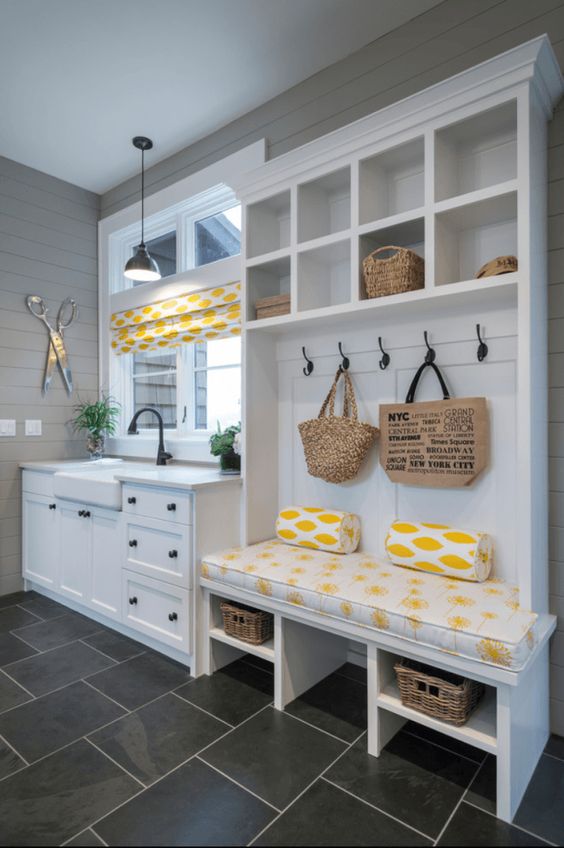 30 Organized Inspiring Small Mud Rooms Entry Areas The Happy Housie Mudroom laundry combos are very comfortable and if decorated well, look great. 30 organized inspiring small mud rooms