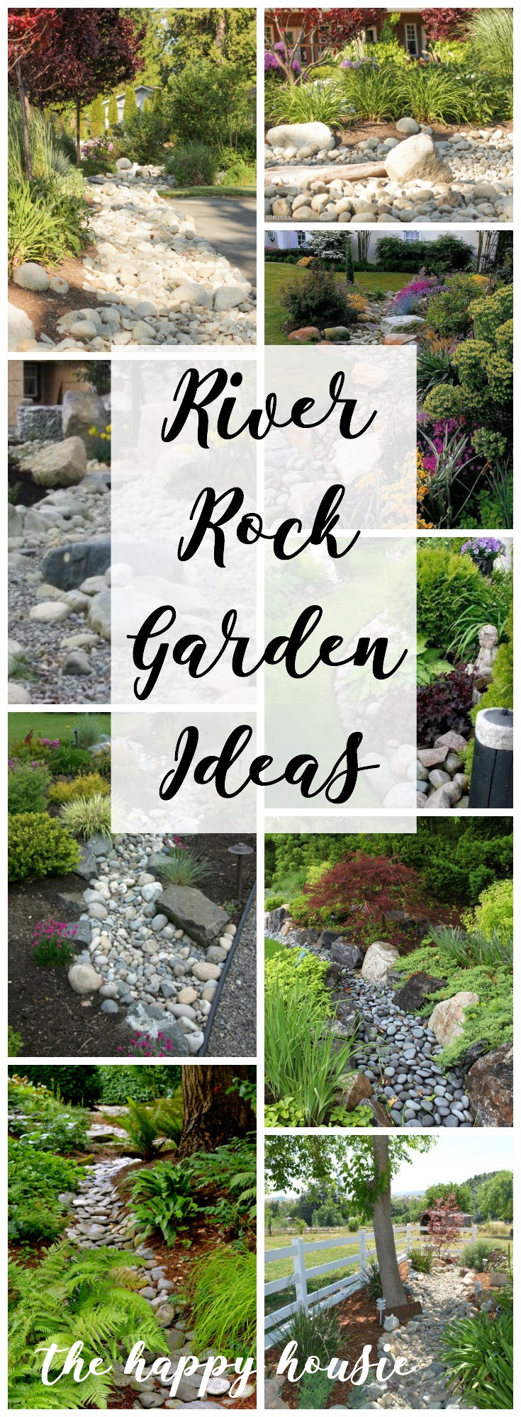 Dry River Rock Garden Ideas, Small River Rock Landscaping Ideas
