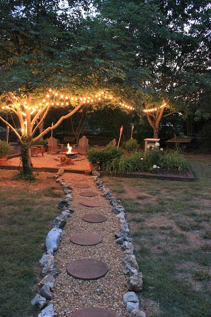 Inspiring Outdoor Fire Pit Areas, Solar Lights Around Fire Pit