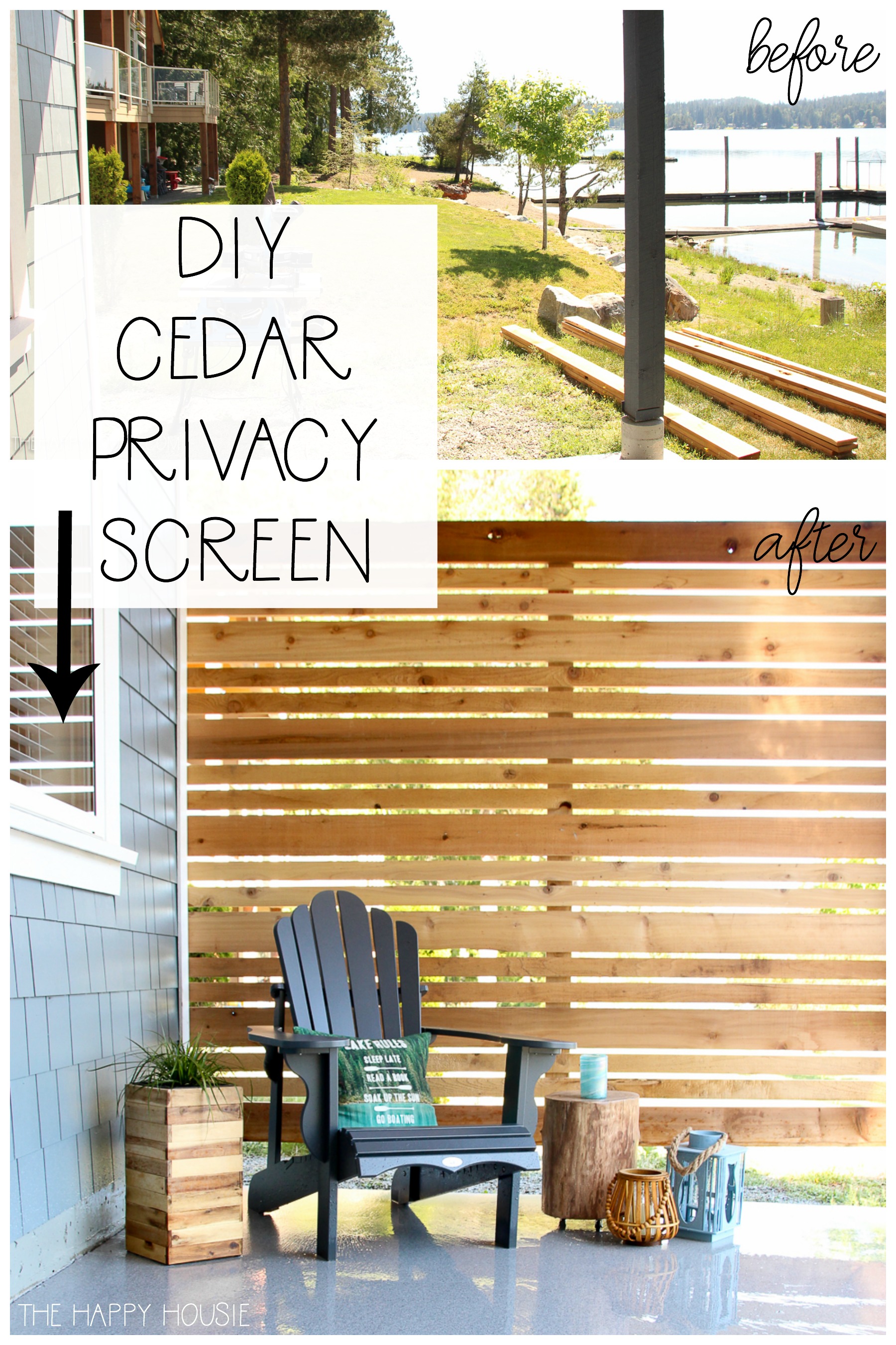 How to Build a DIY Cedar Privacy Screen | The Happy Housie