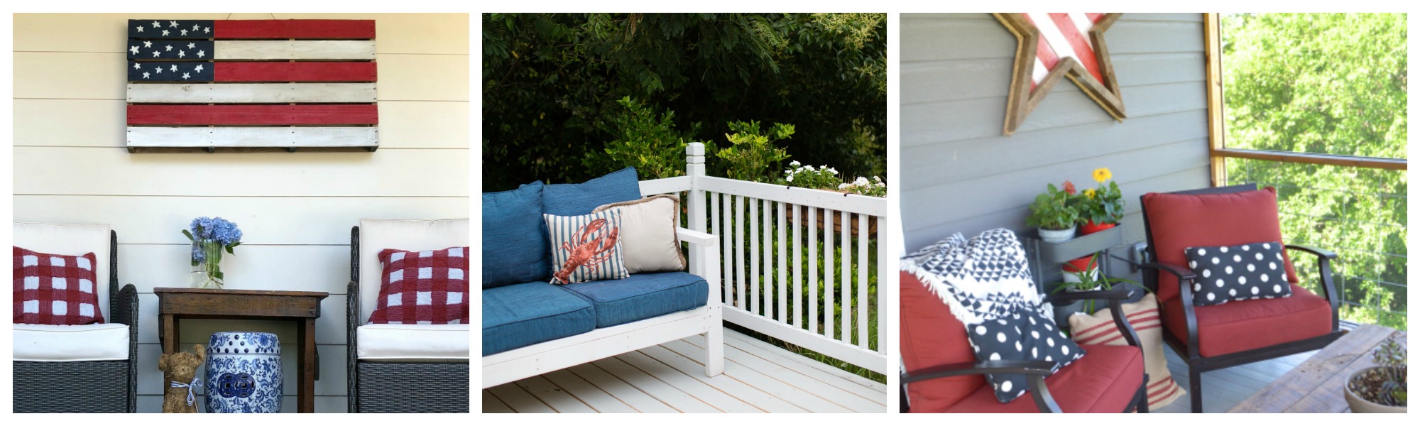 Red, white and blue bloggers home details.