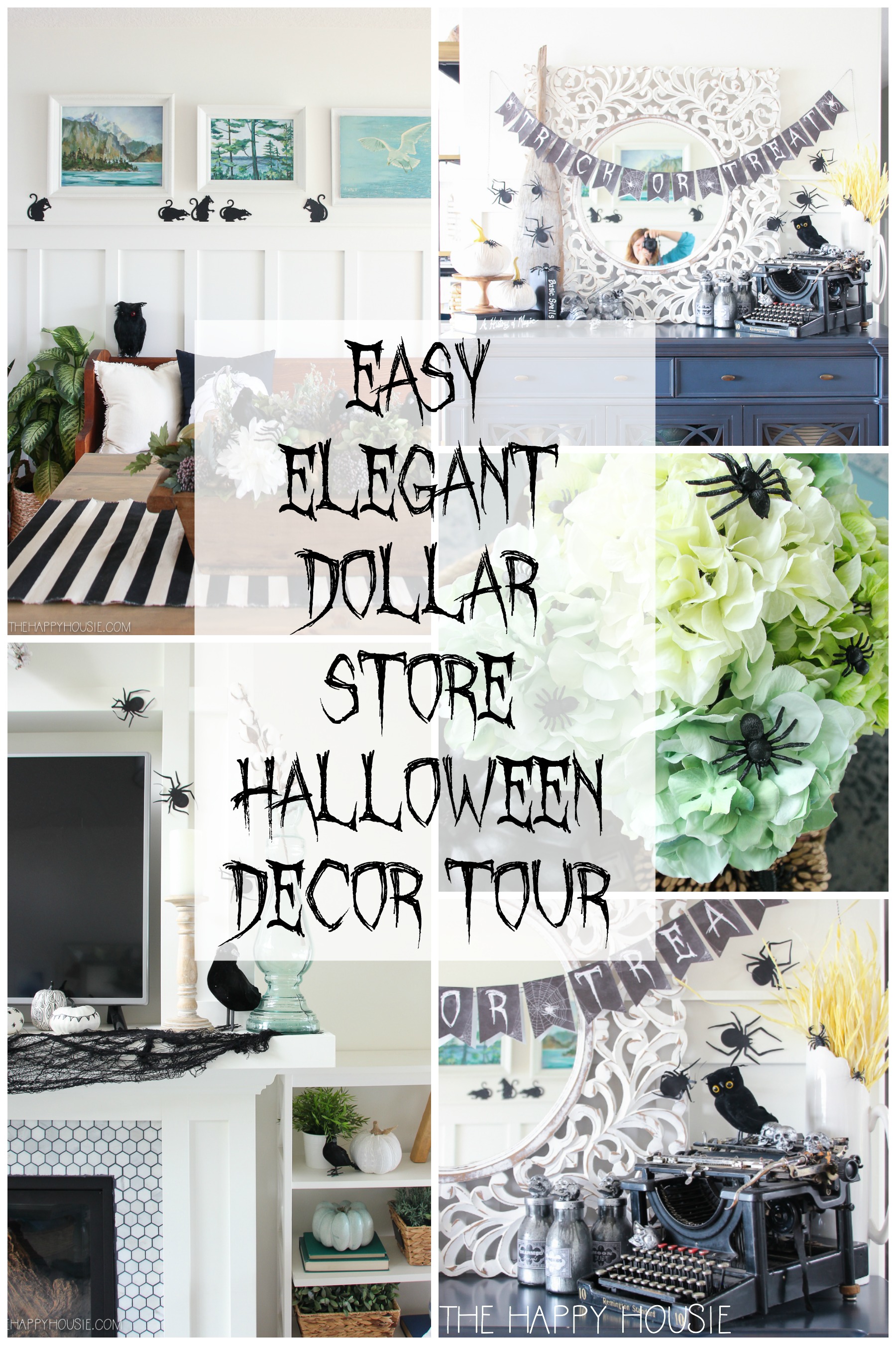 Easy Elegant Dollar Store Halloween Decor Ideas Mini Home Tour The Happy Housie