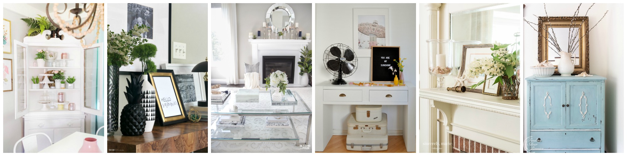 5 beautiful Summer vignettes and mantels with fresh new Summer decor inspiration