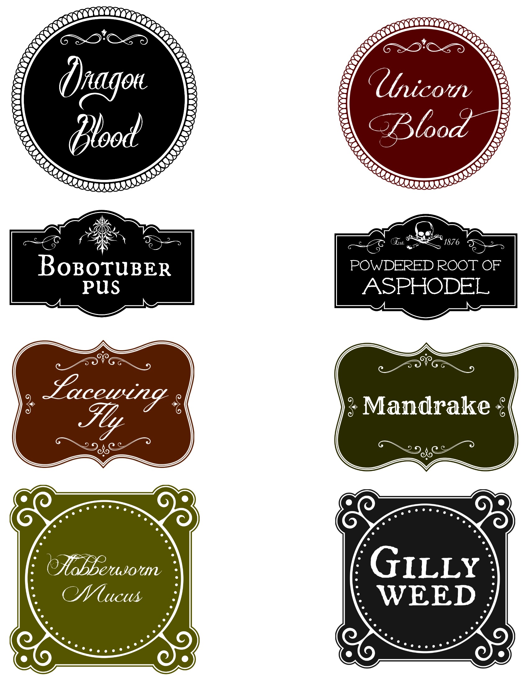 DIY Harry Potter Potion Bottles with Free Printable Labels (and Throughout Harry Potter Potion Labels Templates