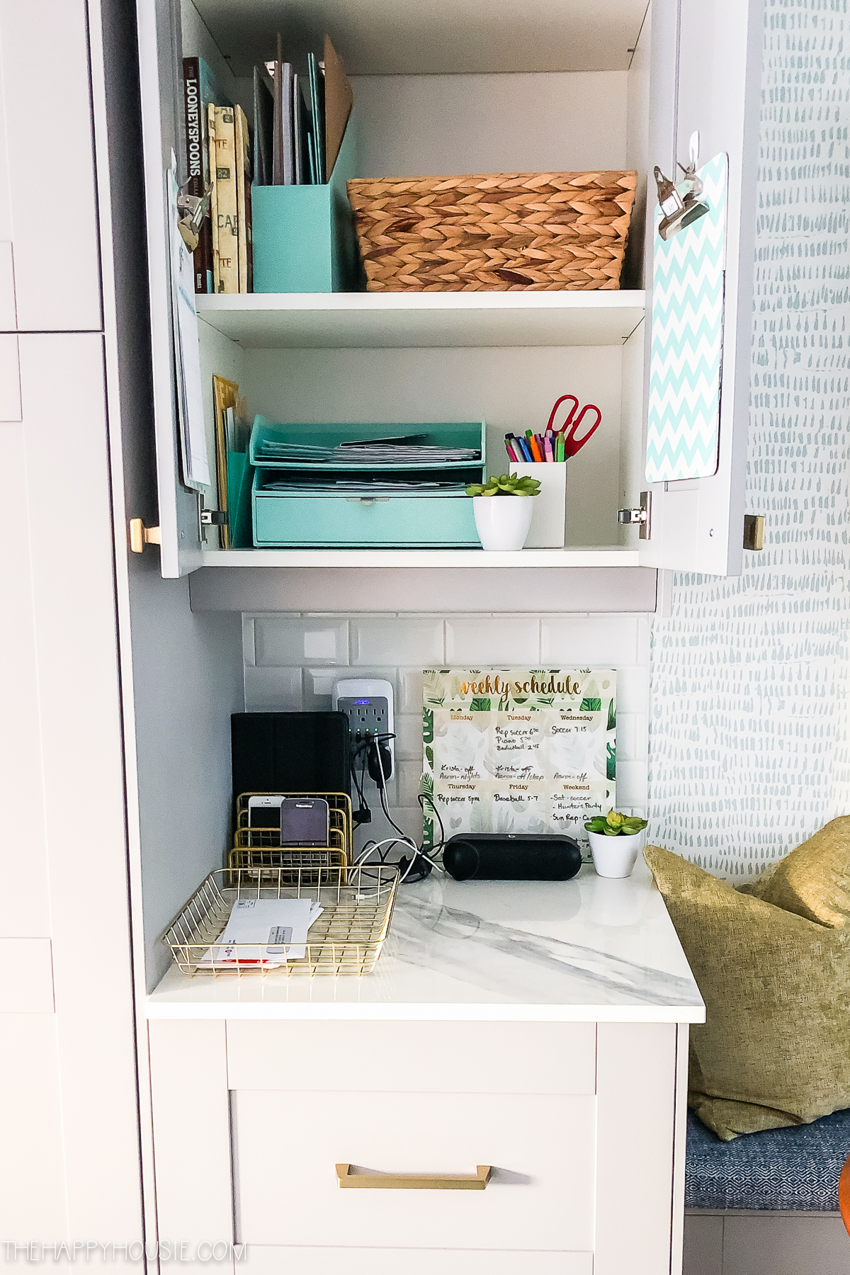 How To Setup A Command Center In A Kitchen Cabinet The Happy Housie