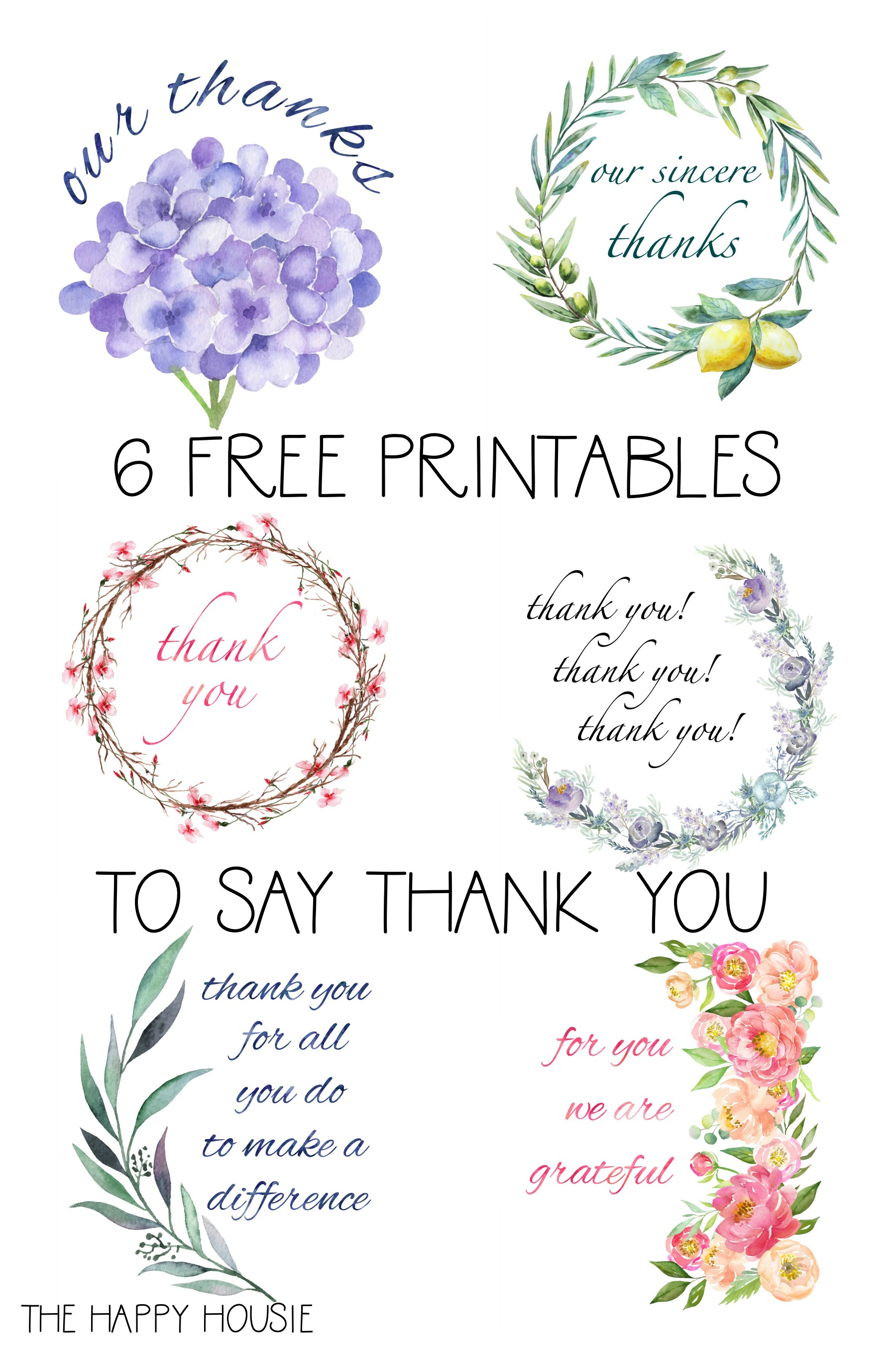Thank You And Gratitude Free Printables The Happy Housie