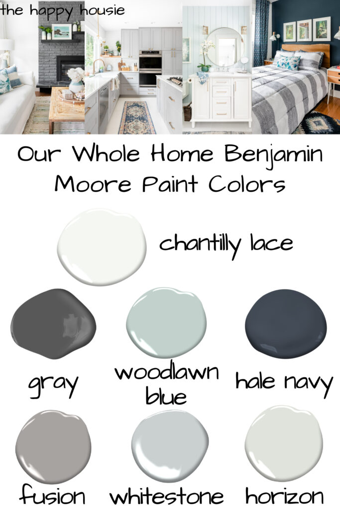 Whole Home Benjamin Moore Paint Color Scheme The Happy Housie - Light Airy Paint Colors Benjamin Moore